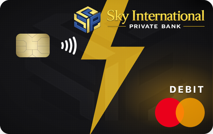 Nexford Gold Checking debit card, emerald pinstripe design
